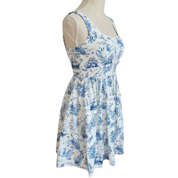 7 For All Mankind Marine Life Toile Dress NEVER WORN - Picture 3 of 14